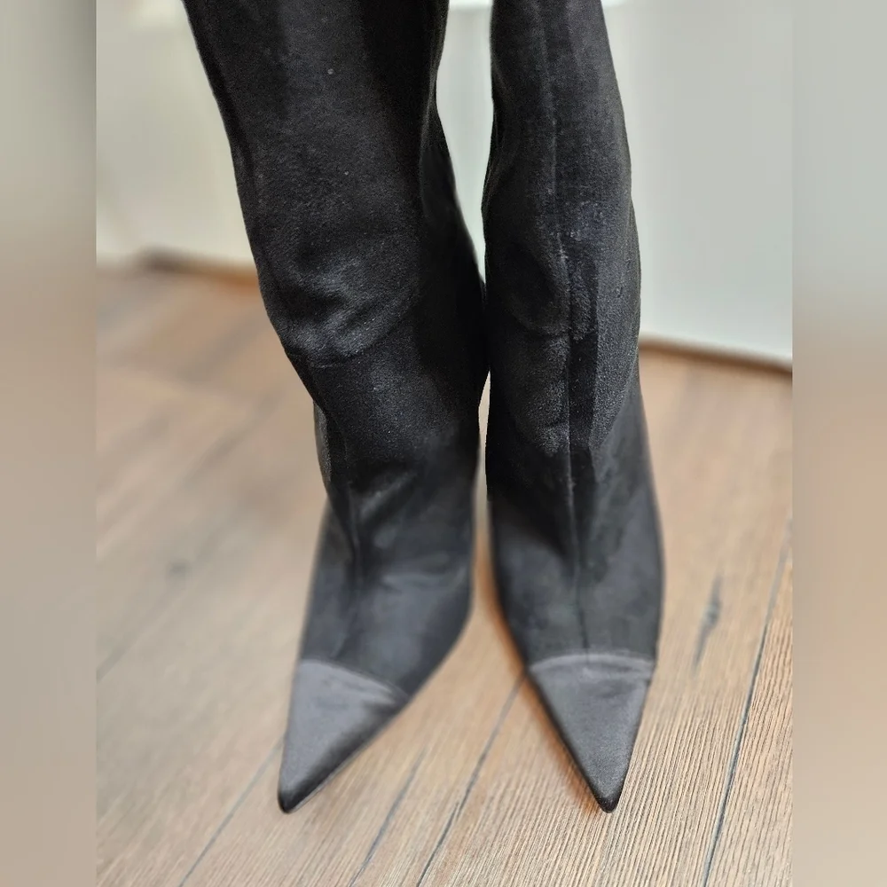 Good American The Weekend Black Suede Over The Knee Boot Size 9